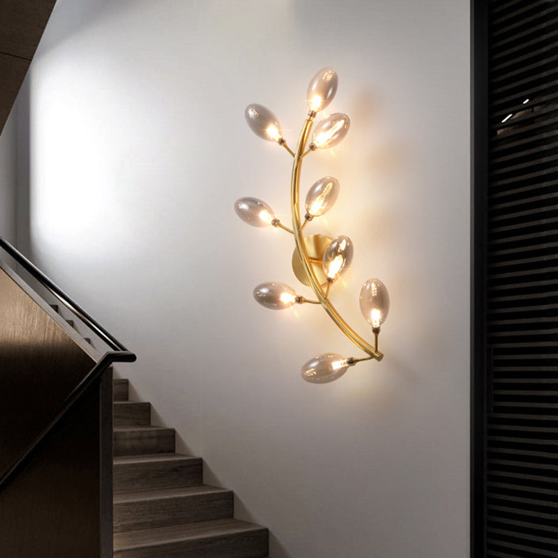 Gold Grape Like Wall Sconce Light Modernist 9 Heads Metal Wall Mount Lamp Fixture for Bedside Gold Clearhalo 'Cast Iron' 'Glass' 'Industrial' 'Modern wall lights' 'Modern' 'Tiffany' 'Traditional wall lights' 'Wall Lamps & Sconces' 'Wall Lights' Lighting' 731393