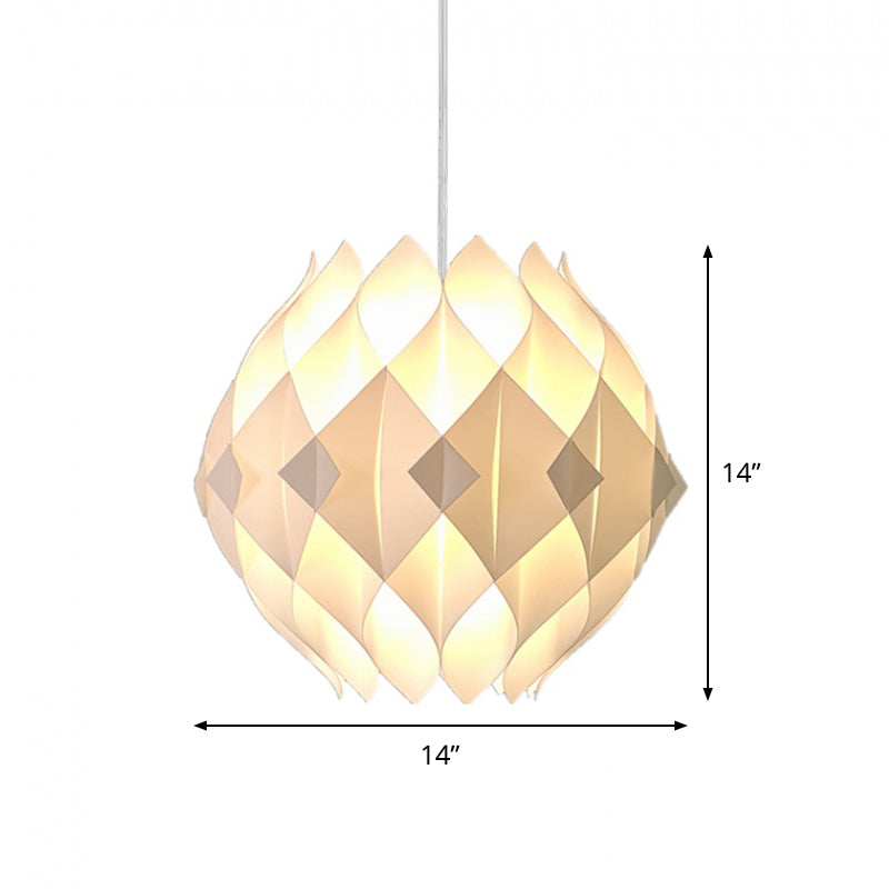 Modernism Ball Pendant Lighting Acrylic Panel 1-Light Bedside Suspension Lamp in White Clearhalo 'Ceiling Lights' 'Modern Pendants' 'Modern' 'Pendant Lights' 'Pendants' Lighting' 731654