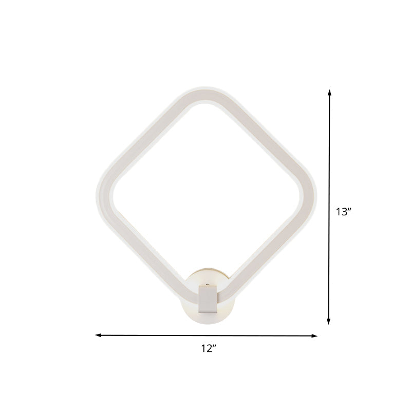 Acrylic Rhombus Frame Wall Lamp Sconce Modern LED White Wall Lighting Fixture for Bedside Clearhalo 'Modern wall lights' 'Modern' 'Wall Lamps & Sconces' 'Wall Lights' Lighting' 732002