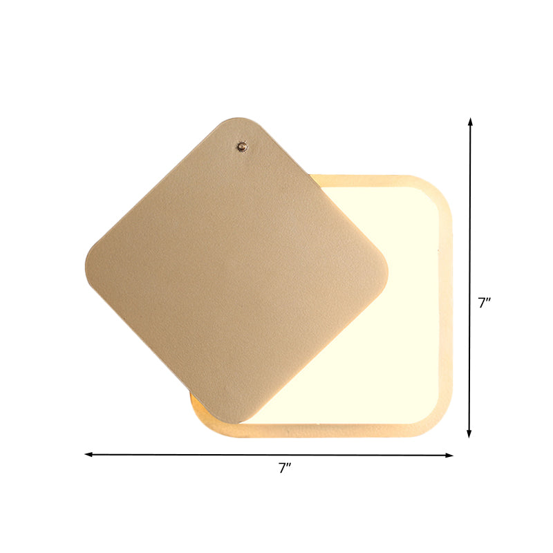 Gold Finish Square Wall Lighting Modernism LED Metallic Wall Sconce with Rotatable Design Clearhalo 'Cast Iron' 'Glass' 'Industrial' 'Modern wall lights' 'Modern' 'Tiffany' 'Traditional wall lights' 'Wall Lamps & Sconces' 'Wall Lights' Lighting' 732023