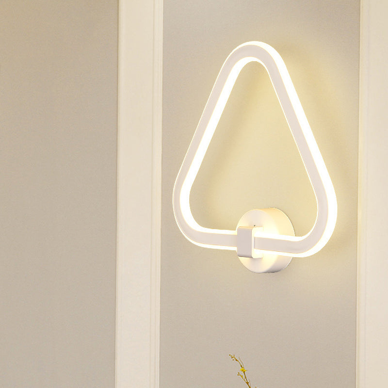 White Triangle Frame Wall Mount Light Modernism LED Acrylic Wall Lamp Sconce for Balcony White Clearhalo 'Modern wall lights' 'Modern' 'Wall Lamps & Sconces' 'Wall Lights' Lighting' 732029