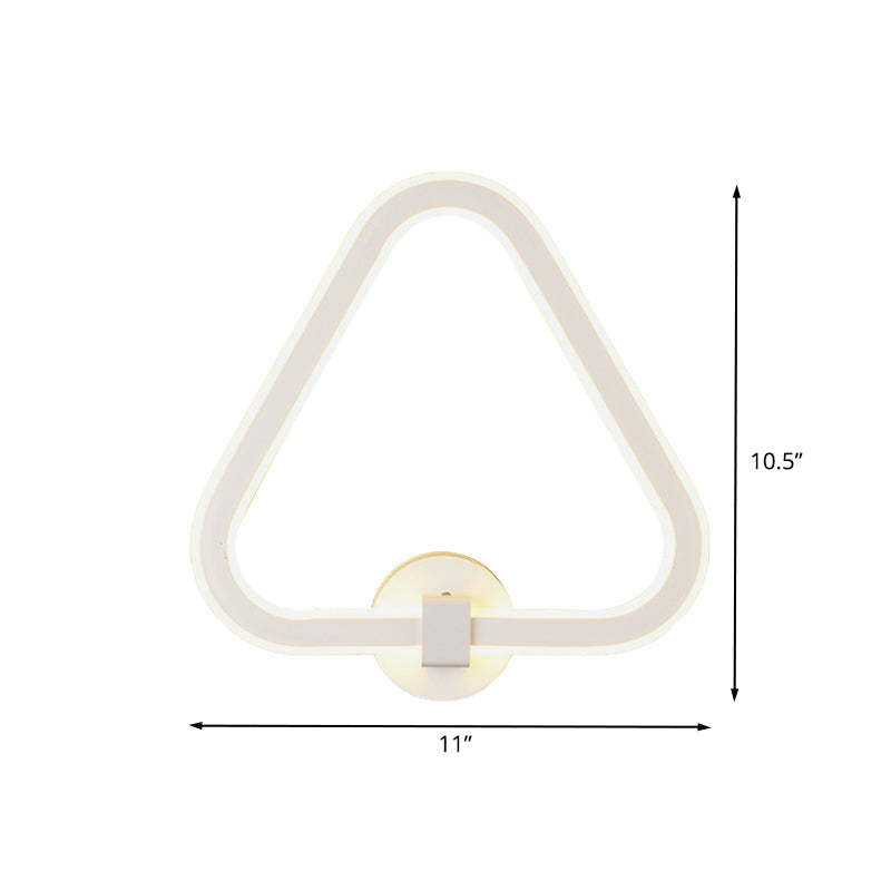 White Triangle Frame Wall Mount Light Modernism LED Acrylic Wall Lamp Sconce for Balcony Clearhalo 'Modern wall lights' 'Modern' 'Wall Lamps & Sconces' 'Wall Lights' Lighting' 732033