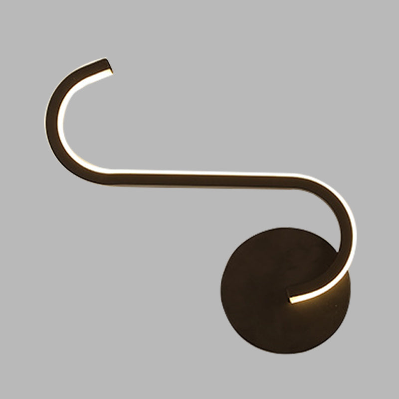 Hook-Like Metallic Wall Sconce Lighting Simple LED Black Wall Mount Lamp in Warm/White Light for Living Room Clearhalo 'Cast Iron' 'Glass' 'Industrial' 'Modern wall lights' 'Modern' 'Tiffany' 'Traditional wall lights' 'Wall Lamps & Sconces' 'Wall Lights' Lighting' 732037