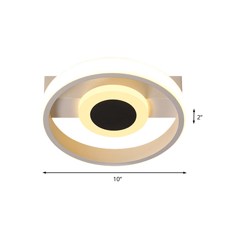 Simple LED Flush Mount Light Fixture White Halo Flush Ceiling Lamp with Acrylic Shade in Warm/White Light Clearhalo 'Ceiling Lights' 'Close To Ceiling Lights' 'Close to ceiling' 'Flush mount' Lighting' 732174