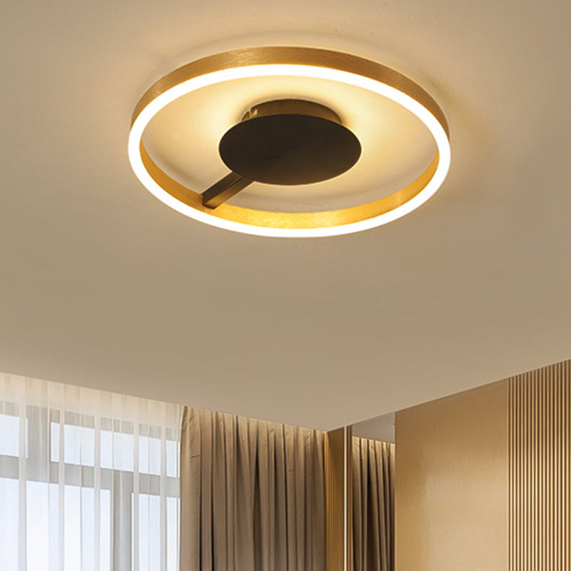 Circular Bedroom Flush Mount Acrylic LED Minimalist Flushmount Lighting in Gold, 16"/23.5" Dia Clearhalo 'Ceiling Lights' 'Close To Ceiling Lights' 'Close to ceiling' 'Flush mount' Lighting' 732191