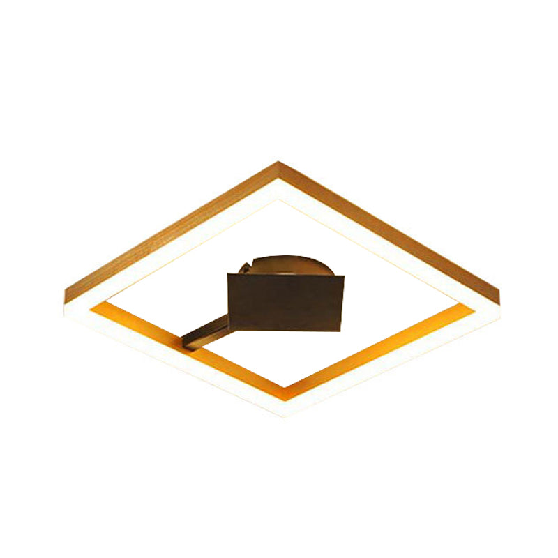 Gold Square Frame Flush Mount Modernism 16"/23.5" W LED Metallic Flush Ceiling Light Fixture for Bedroom Clearhalo 'Ceiling Lights' 'Close To Ceiling Lights' 'Close to ceiling' 'Flush mount' Lighting' 732242