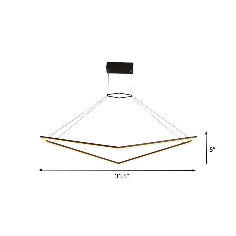 Acrylic Geometric Chandelier Pendant Light Simple LED Hanging Lamp Fixture in Black, White/Warm Light Clearhalo 'Ceiling Lights' 'Chandeliers' 'Modern Chandeliers' 'Modern' Lighting' 732472