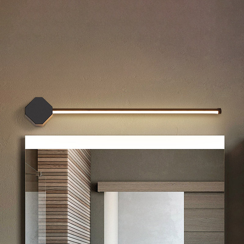 LED Bathroom Sconce Simple Black/White Finish Vanity Wall Light with Slim Linear Acrylic Shade, 16"/23.5" Long Black Clearhalo 'Modern wall lights' 'Modern' 'Vanity Lights' 'Wall Lights' Lighting' 732509