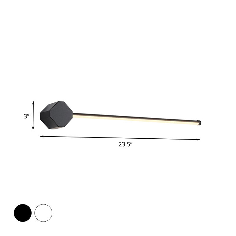 LED Bathroom Sconce Simple Black/White Finish Vanity Wall Light with Slim Linear Acrylic Shade, 16"/23.5" Long Clearhalo 'Modern wall lights' 'Modern' 'Vanity Lights' 'Wall Lights' Lighting' 732514