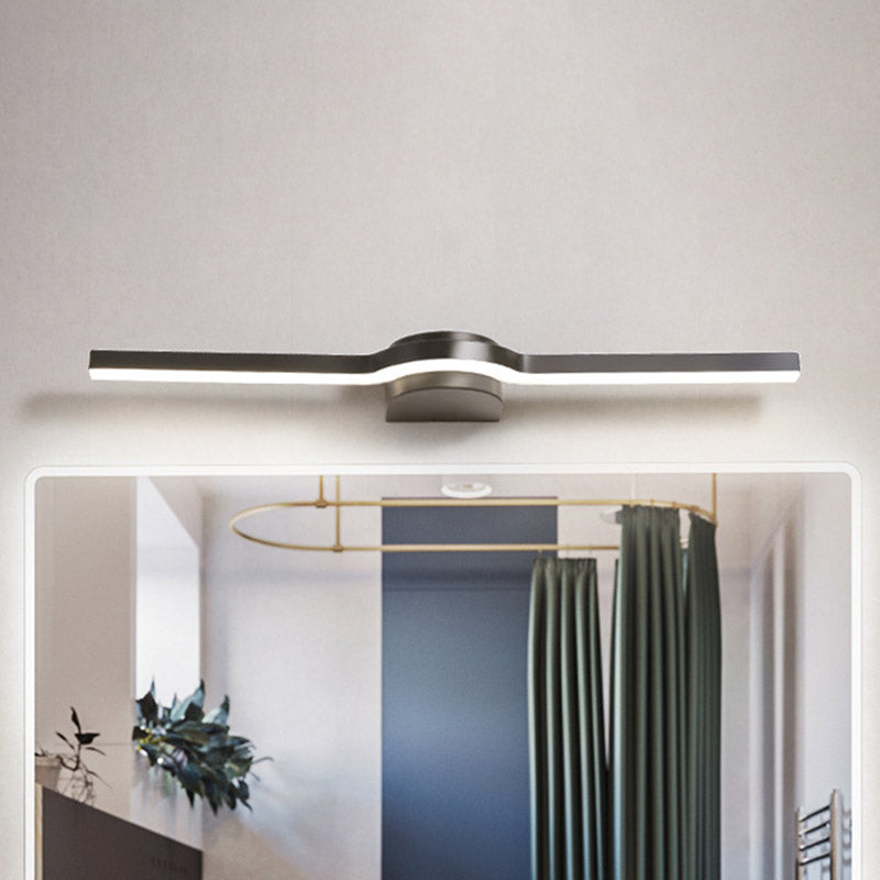 16"/23.5" L Acrylic Slim Line Vanity Light Contemporary LED Wall Lamp Sconce in Black, White/Warm Light Clearhalo 'Modern wall lights' 'Modern' 'Vanity Lights' 'Wall Lights' Lighting' 732520