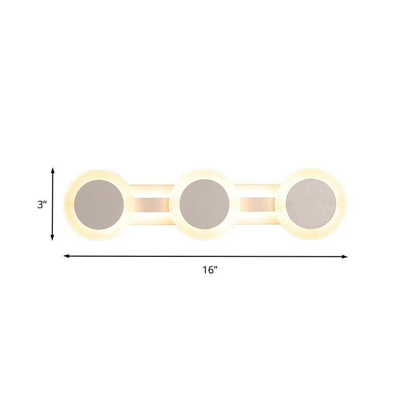 White Linear Vanity Light Modernist 16"/23.5" L 3/4 Lights LED Acrylic Wall Sconce Lamp in Warm/White Light Clearhalo 'Modern wall lights' 'Modern' 'Vanity Lights' 'Wall Lights' Lighting' 732528