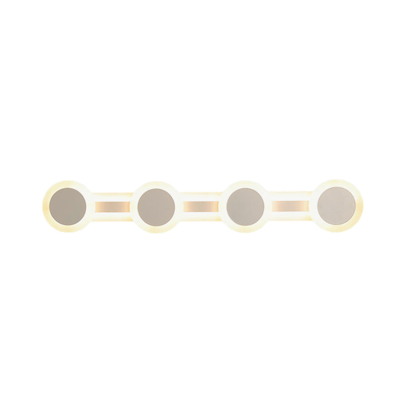 White Linear Vanity Light Modernist 16"/23.5" L 3/4 Lights LED Acrylic Wall Sconce Lamp in Warm/White Light Clearhalo 'Modern wall lights' 'Modern' 'Vanity Lights' 'Wall Lights' Lighting' 732531