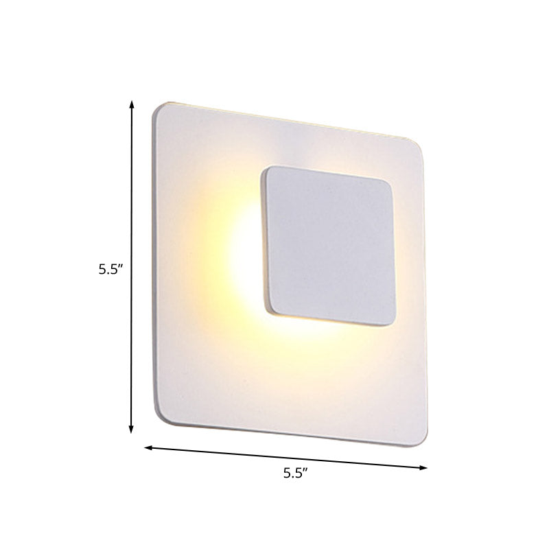 Squared Acrylic Wall Mount Contemporary LED White Sconce Lighting in White/Warm Light for Living Room Clearhalo 'Cast Iron' 'Glass' 'Industrial' 'Modern wall lights' 'Modern' 'Tiffany' 'Traditional wall lights' 'Wall Lamps & Sconces' 'Wall Lights' Lighting' 732582