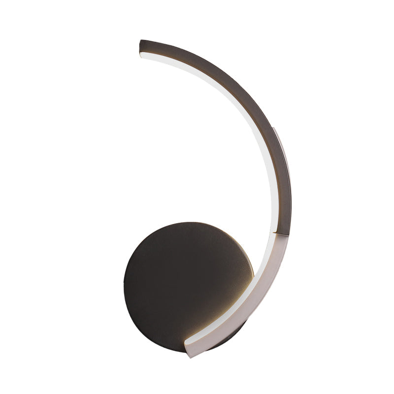 Curved Line Living Room Sconce Acrylic LED Modern Wall Mounted Lamp Fixture in Black, White/Warm Light Clearhalo 'Cast Iron' 'Glass' 'Industrial' 'Modern wall lights' 'Modern' 'Tiffany' 'Traditional wall lights' 'Wall Lamps & Sconces' 'Wall Lights' Lighting' 732620