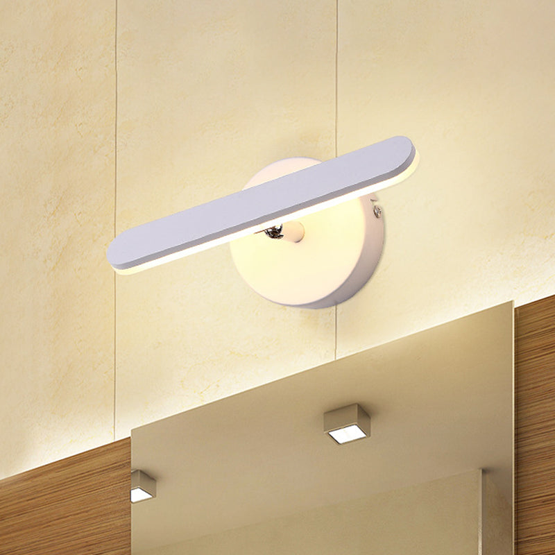 Aluminum Linear Vanity Wall Light Modern LED White Sconce Lighting in Natural/Warm Light for Bathroom Clearhalo 'Cast Iron' 'Glass' 'Industrial' 'Modern wall lights' 'Modern' 'Tiffany' 'Traditional wall lights' 'Vanity Lights' 'Wall Lights' Lighting' 732630