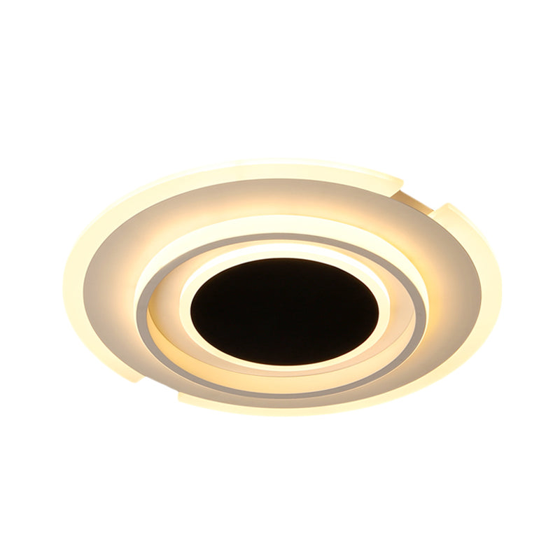 Folding Circle Flush Light Fixture Contemporary Acrylic 16.5"/20.5" Wide LED Bedroom Flush Mount Lamp in Black and White Clearhalo 'Ceiling Lights' 'Close To Ceiling Lights' 'Close to ceiling' 'Flush mount' Lighting' 732917