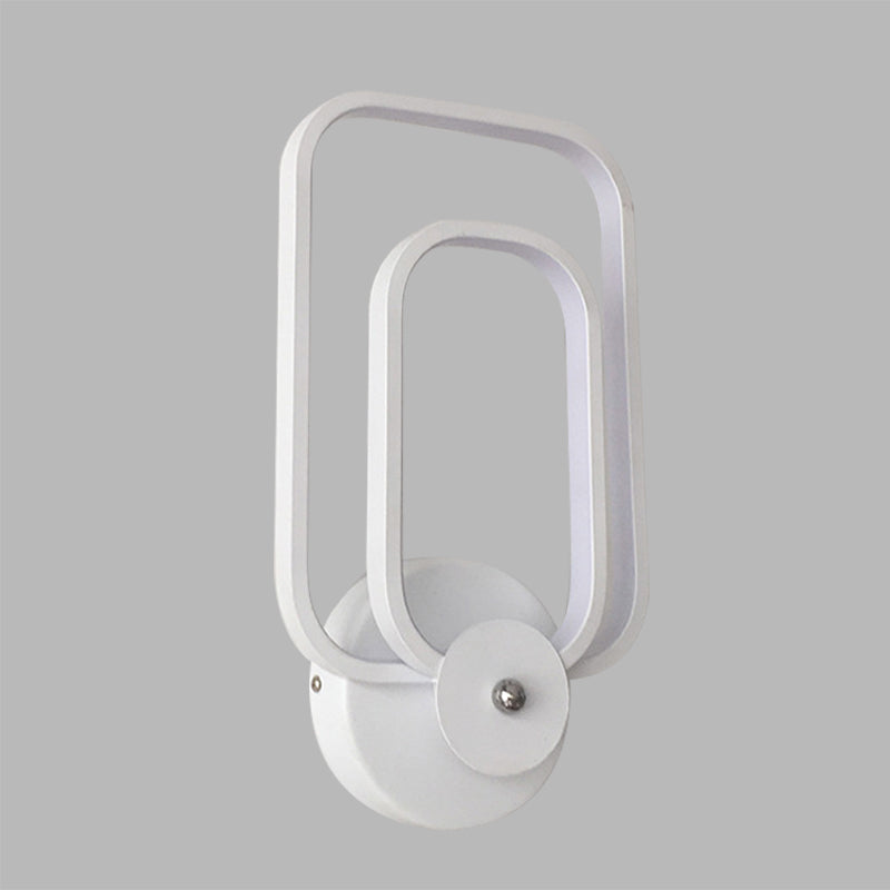 Rectangle Frame Aluminum Sconce Minimalist LED White Wall Mount Lighting in Warm/White Light Clearhalo 'Cast Iron' 'Glass' 'Industrial' 'Modern wall lights' 'Modern' 'Tiffany' 'Traditional wall lights' 'Wall Lamps & Sconces' 'Wall Lights' Lighting' 733287