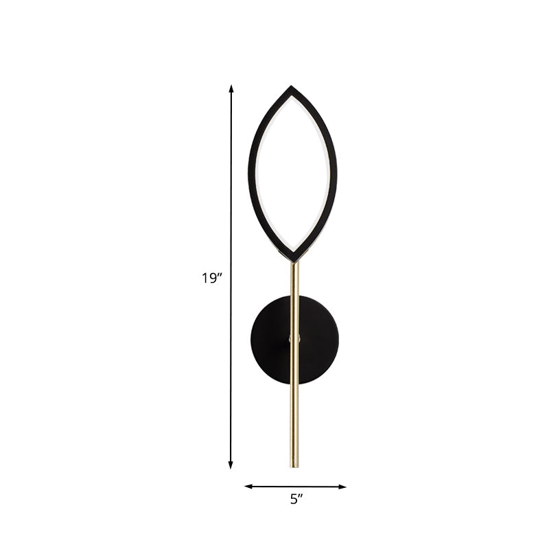 Leaf Shape Metallic Wall Sconce Simple Black and Gold Finish LED Wall Mount Light for Living Room Clearhalo 'Cast Iron' 'Glass' 'Industrial' 'Modern wall lights' 'Modern' 'Tiffany' 'Traditional wall lights' 'Wall Lamps & Sconces' 'Wall Lights' Lighting' 733342