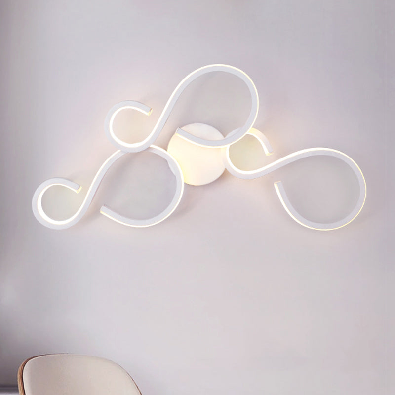 17"/27.5" H Spiral Living Room Wall Sconce Light Acrylic LED Modern Wall Lighting Fixture in White Clearhalo 'Modern wall lights' 'Modern' 'Wall Lamps & Sconces' 'Wall Lights' Lighting' 733648