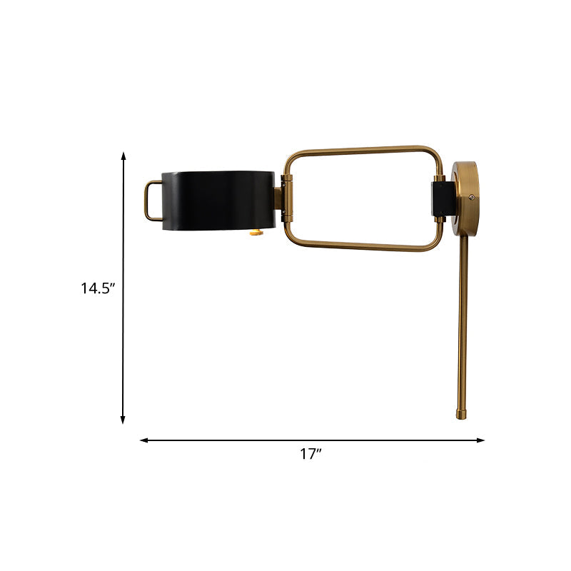 Drum Wall Sconce Lighting Contemporary Acrylic LED Black Finish Wall Light Fixture for Bedroom Clearhalo 'Modern wall lights' 'Modern' 'Wall Lamps & Sconces' 'Wall Lights' Lighting' 733657