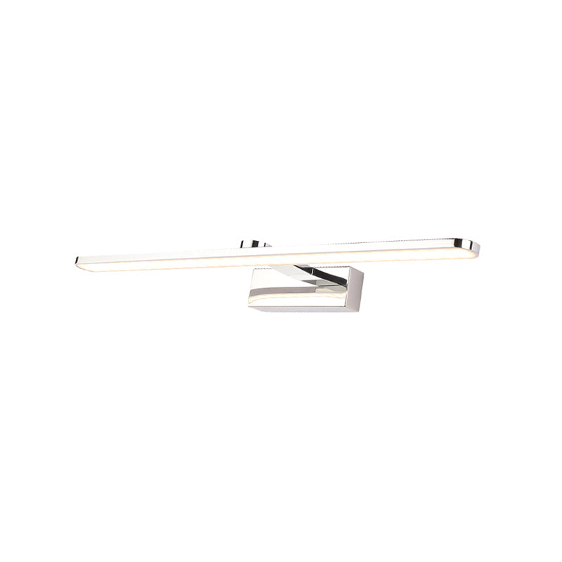 Elongated Acrylic Vanity Lighting Simple Style 16"/17"/23" L LED White Finish Wall Light Sconce for Bathroom in Warm/White Light Clearhalo 'Modern wall lights' 'Modern' 'Vanity Lights' 'Wall Lights' Lighting' 734593