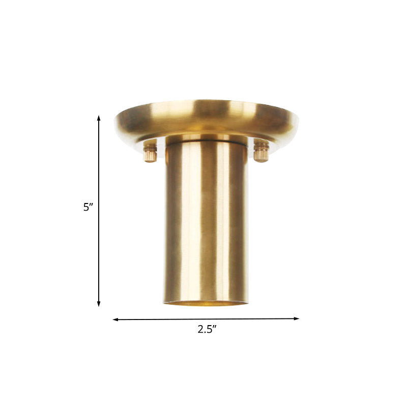 Metal Gold Finish Ceiling Flush Mount Tubular 1 Head Industrial Flushmount Lighting for Foyer Clearhalo 'Ceiling Lights' 'Close To Ceiling Lights' 'Close to ceiling' 'Flush mount' 'Industrial Flush Mount' Lighting' 735190