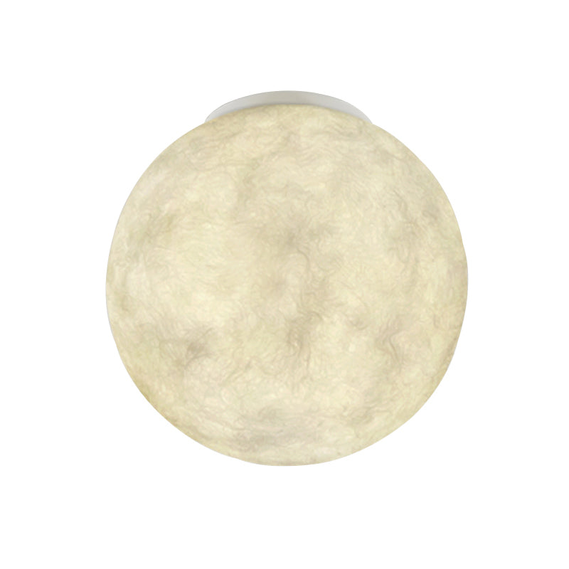 Ball Moon Glass Flush Mounted Light Modern 1 Light White Flush Ceiling Lamp Fixture for Balcony Clearhalo 'Ceiling Lights' 'Close To Ceiling Lights' 'Close to ceiling' 'Flush mount' Lighting' 737011