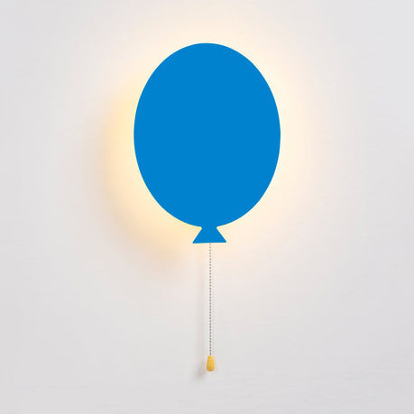 Wooden Slim Panel Balloon Wall Light Cartoon LED Wall Sconce for Child Bedroom Kindergarten Blue Clearhalo 'Wall Lamps & Sconces' 'Wall Lights' Lighting' 73789