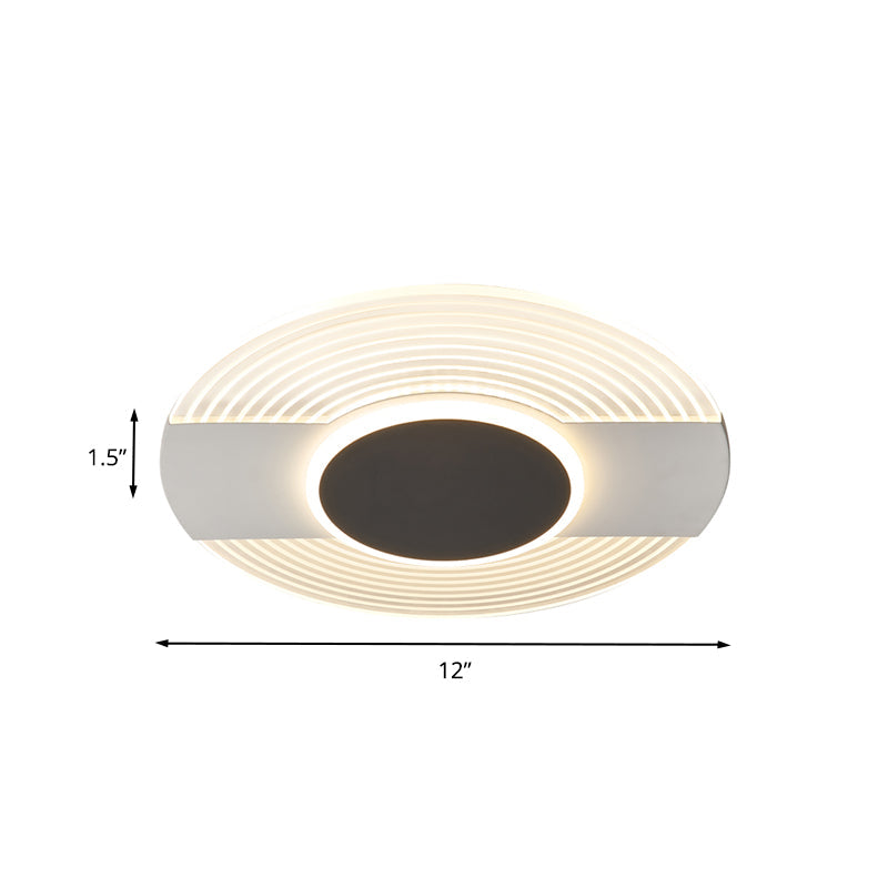 Round LED Ceiling Flush Mount Contemporary Acrylic Black Flush Light for Bedroom in Warm/White Light, 9"/12"/18" Wide Clearhalo 'Ceiling Lights' 'Close To Ceiling Lights' 'Close to ceiling' 'Flush mount' Lighting' 738316