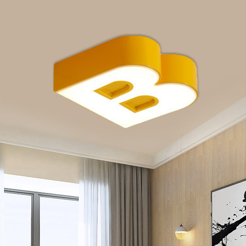 Kids Style Alphabet Ceiling Mounted Fixture Acrylic Kindergarten LED Flush Mount in Green/Red/Blue Yellow Clearhalo 'Ceiling Lights' 'Close To Ceiling Lights' 'Close to ceiling' 'Flush mount' Lighting' 738773