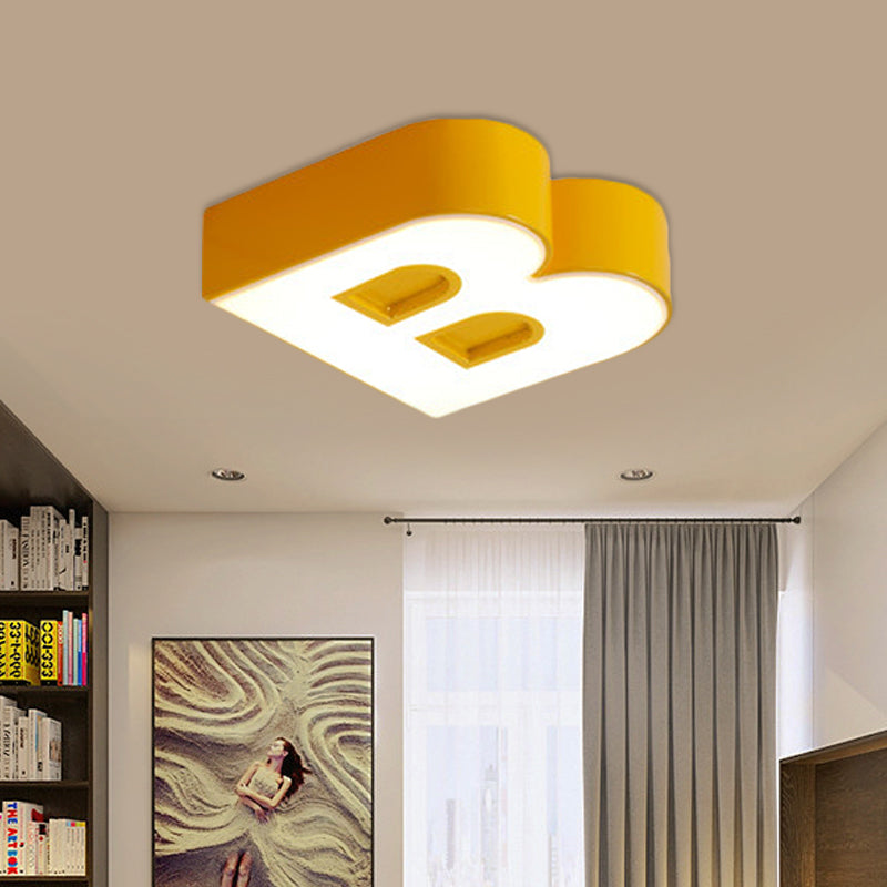 Kids Style Alphabet Ceiling Mounted Fixture Acrylic Kindergarten LED Flush Mount in Green/Red/Blue Clearhalo 'Ceiling Lights' 'Close To Ceiling Lights' 'Close to ceiling' 'Flush mount' Lighting' 738774