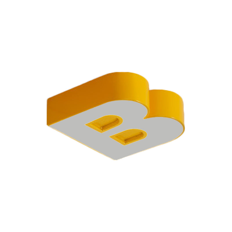 Kids Style Alphabet Ceiling Mounted Fixture Acrylic Kindergarten LED Flush Mount in Green/Red/Blue Clearhalo 'Ceiling Lights' 'Close To Ceiling Lights' 'Close to ceiling' 'Flush mount' Lighting' 738776