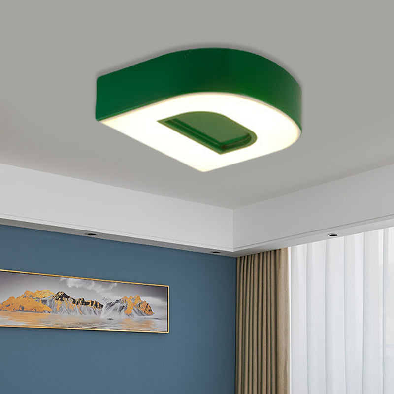 Kids Style Alphabet Ceiling Mounted Fixture Acrylic Kindergarten LED Flush Mount in Green/Red/Blue Clearhalo 'Ceiling Lights' 'Close To Ceiling Lights' 'Close to ceiling' 'Flush mount' Lighting' 738779
