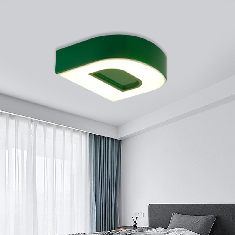 Kids Style Alphabet Ceiling Mounted Fixture Acrylic Kindergarten LED Flush Mount in Green/Red/Blue Clearhalo 'Ceiling Lights' 'Close To Ceiling Lights' 'Close to ceiling' 'Flush mount' Lighting' 738780
