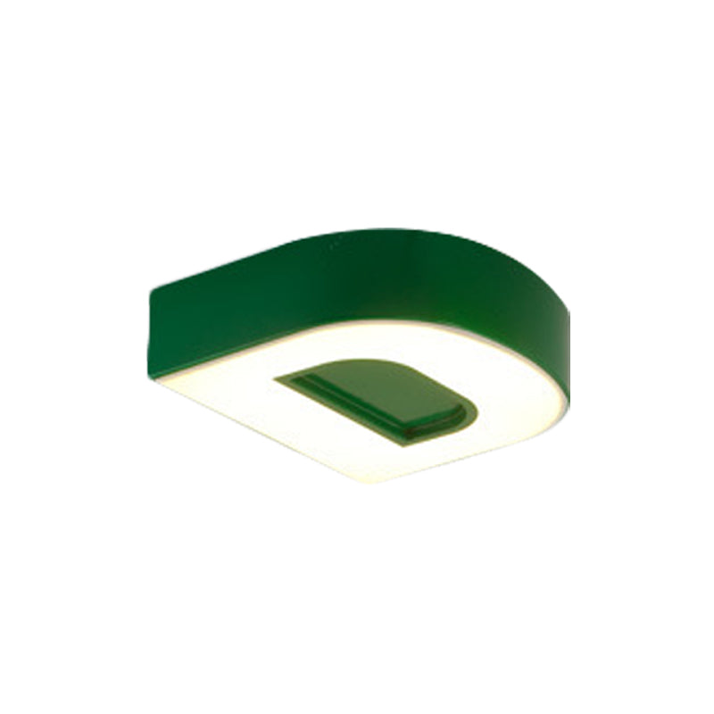 Kids Style Alphabet Ceiling Mounted Fixture Acrylic Kindergarten LED Flush Mount in Green/Red/Blue Clearhalo 'Ceiling Lights' 'Close To Ceiling Lights' 'Close to ceiling' 'Flush mount' Lighting' 738781