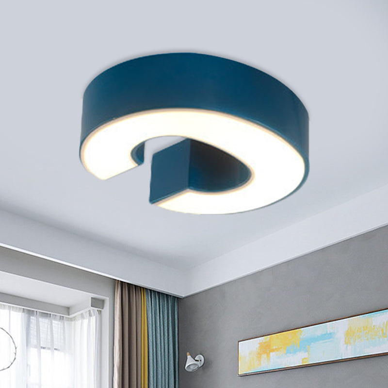 Kids Style Alphabet Ceiling Mounted Fixture Acrylic Kindergarten LED Flush Mount in Green/Red/Blue Blue Clearhalo 'Ceiling Lights' 'Close To Ceiling Lights' 'Close to ceiling' 'Flush mount' Lighting' 738783