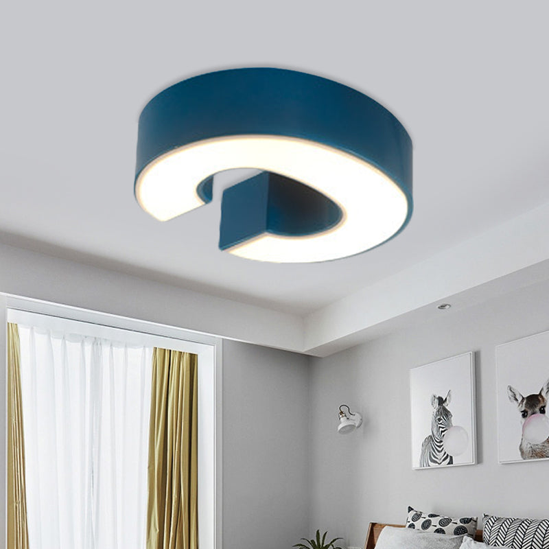 Kids Style Alphabet Ceiling Mounted Fixture Acrylic Kindergarten LED Flush Mount in Green/Red/Blue Clearhalo 'Ceiling Lights' 'Close To Ceiling Lights' 'Close to ceiling' 'Flush mount' Lighting' 738784