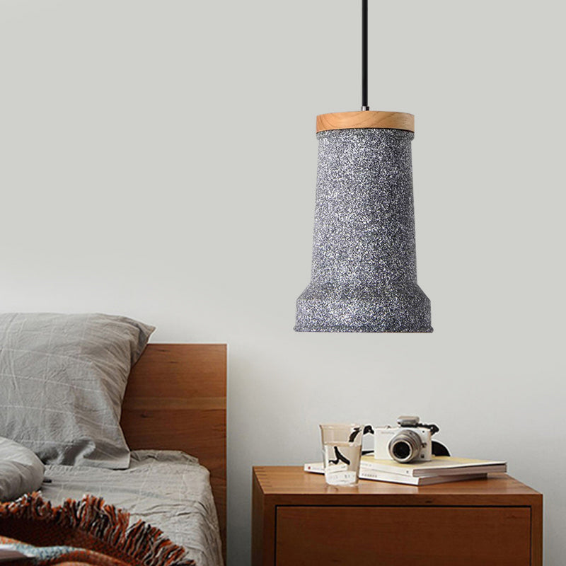 Black/Grey/White Cylinder Hanging Light Industrial Cement 1-Head Restaurant Pendant Lamp Fixture Clearhalo 'Ceiling Lights' 'Industrial Pendants' 'Industrial' 'Middle Century Pendants' 'Pendant Lights' 'Pendants' 'Tiffany' Lighting' 739355