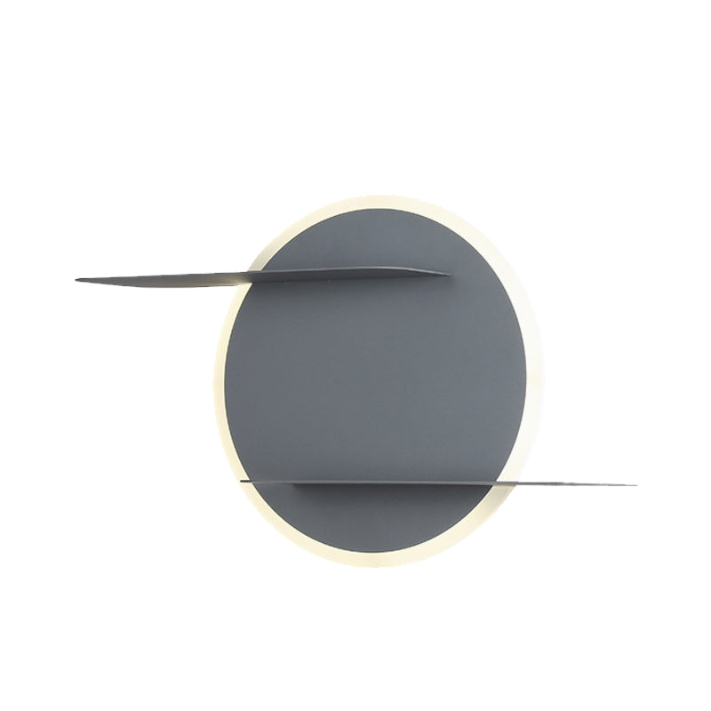 White/Grey Circular Wall Mounted Lamp Contemporary Acrylic LED Sconce Light Fixture with Support for Bedroom Clearhalo 'Modern wall lights' 'Modern' 'Wall Lamps & Sconces' 'Wall Lights' Lighting' 740239