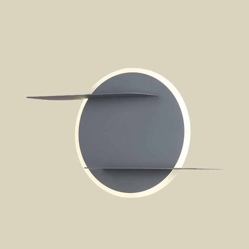 White/Grey Circular Wall Mounted Lamp Contemporary Acrylic LED Sconce Light Fixture with Support for Bedroom Clearhalo 'Modern wall lights' 'Modern' 'Wall Lamps & Sconces' 'Wall Lights' Lighting' 740240