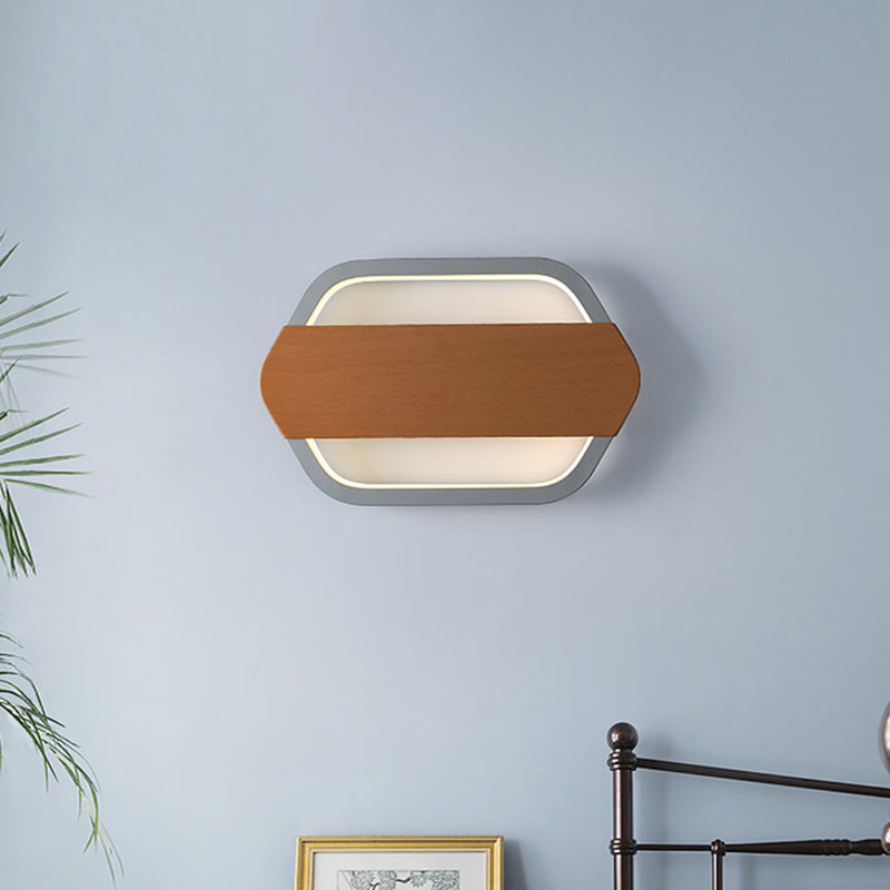 Acrylic Hexagonal Wall Lamp Fixture Contemporary Grey LED Sconce Lamp for Bedroom Grey Clearhalo 'Modern wall lights' 'Modern' 'Wall Lamps & Sconces' 'Wall Lights' Lighting' 740249