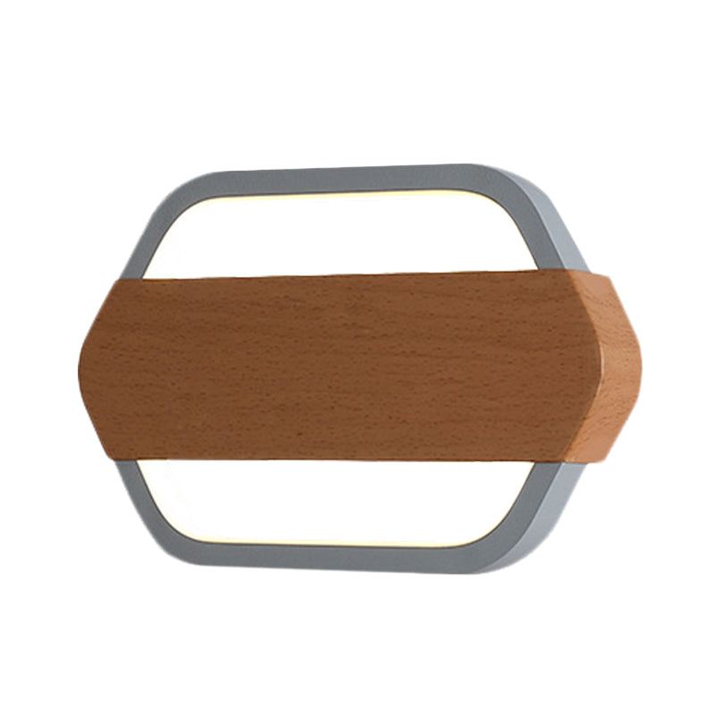 Acrylic Hexagonal Wall Lamp Fixture Contemporary Grey LED Sconce Lamp for Bedroom Clearhalo 'Modern wall lights' 'Modern' 'Wall Lamps & Sconces' 'Wall Lights' Lighting' 740250