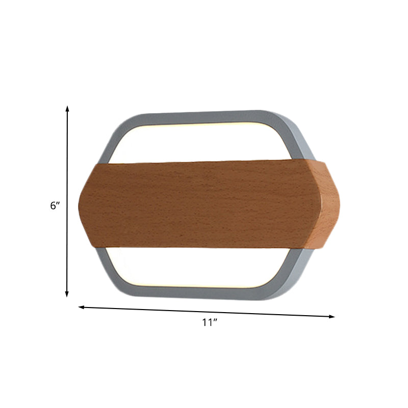Acrylic Hexagonal Wall Lamp Fixture Contemporary Grey LED Sconce Lamp for Bedroom Clearhalo 'Modern wall lights' 'Modern' 'Wall Lamps & Sconces' 'Wall Lights' Lighting' 740252