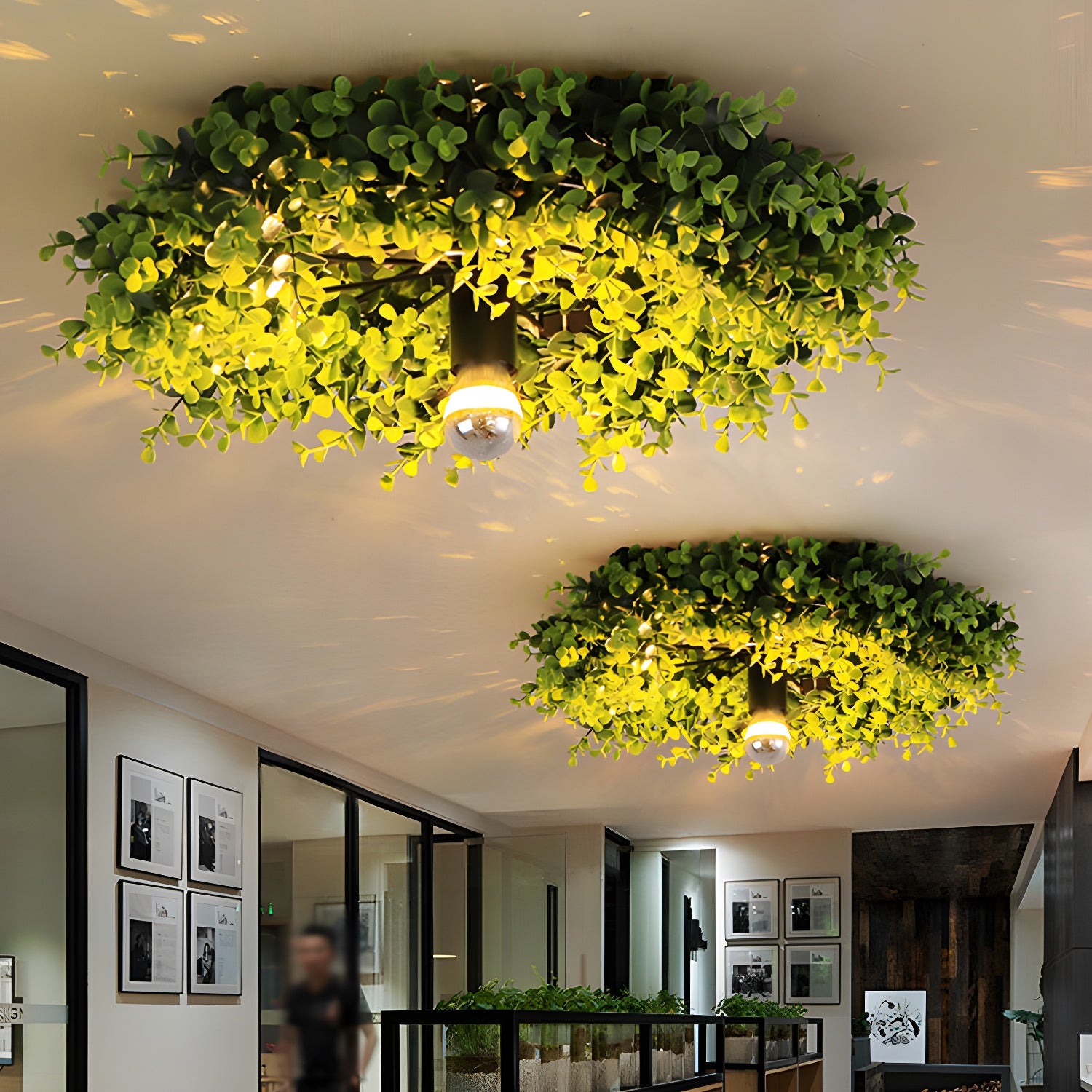 Green Wheel Flush Mount Lamp Antique Iron 1 Bulb Restaurant Plant Flush Ceiling Light Fixture with Bare Bulb Green Clearhalo 'Ceiling Lights' 'Close To Ceiling Lights' 'Close to ceiling' 'Flush mount' 'Industrial Flush Mount' Lighting' 740341