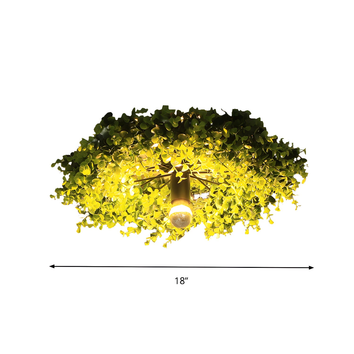 Green Wheel Flush Mount Lamp Antique Iron 1 Bulb Restaurant Plant Flush Ceiling Light Fixture with Bare Bulb Clearhalo 'Ceiling Lights' 'Close To Ceiling Lights' 'Close to ceiling' 'Flush mount' 'Industrial Flush Mount' Lighting' 740344