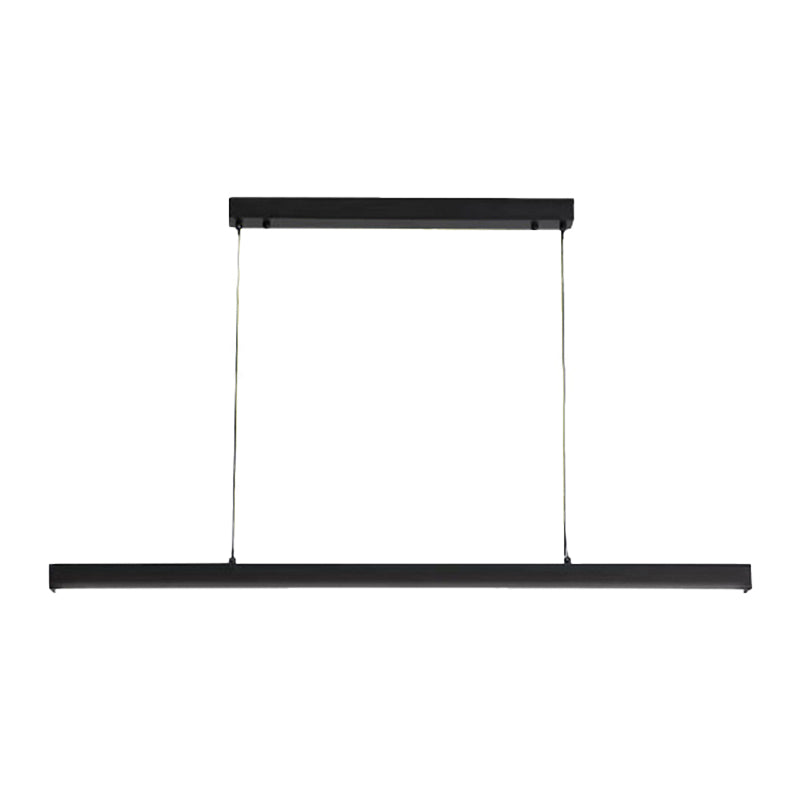 1 Light Linear Hanging Lamp Modern Minimalist Metal Pendant Light