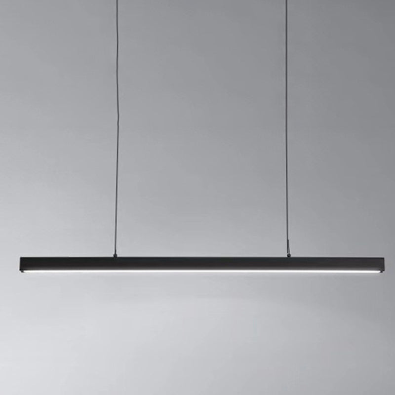 1 Light Linear Hanging Lamp Modern Minimalist Metal Pendant Light