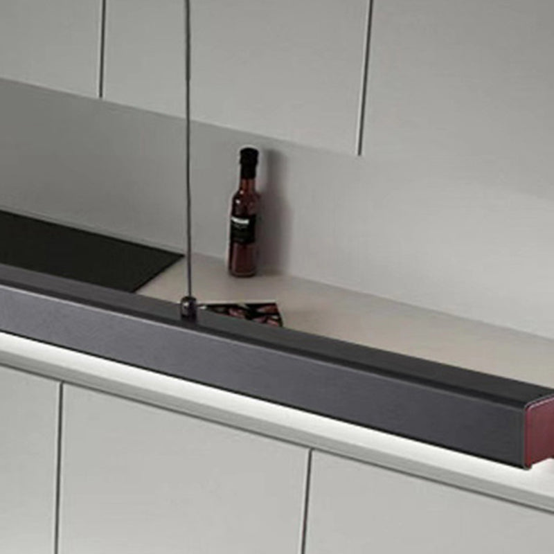 1 Light Linear Hanging Lamp Modern Minimalist Metal Pendant Light