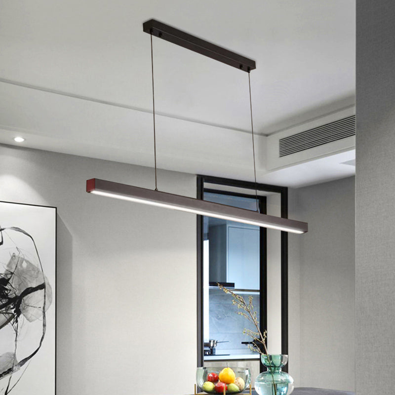 1 Light Linear Hanging Lamp Modern Minimalist Metal Pendant Light