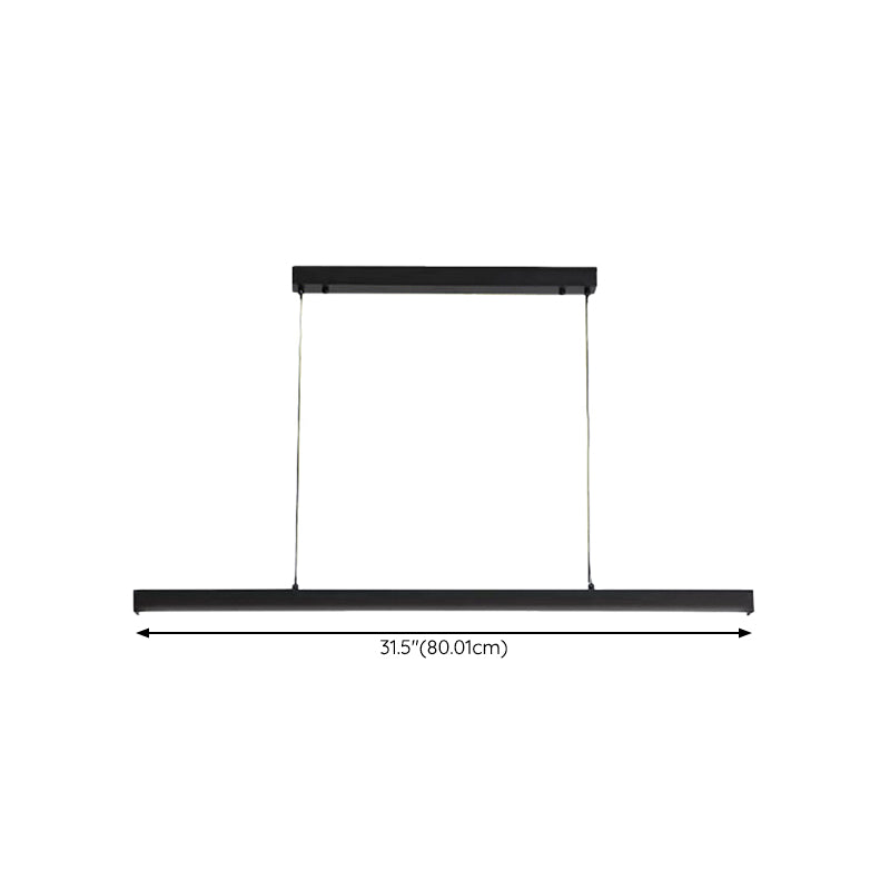 1 Light Linear Hanging Lamp Modern Minimalist Metal Pendant Light
